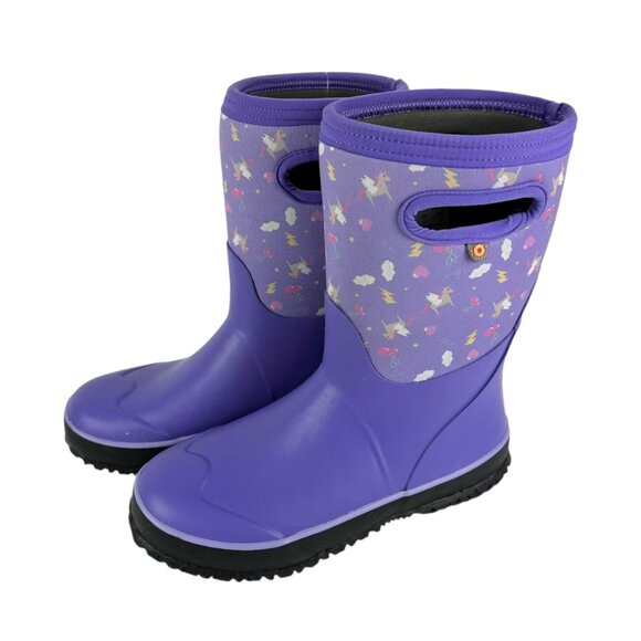 BOGS Grasp Pegasus Youth Size 4 Classic Waterproof Snow Boot Purple Unicorn NEW - Picture 4 of 10